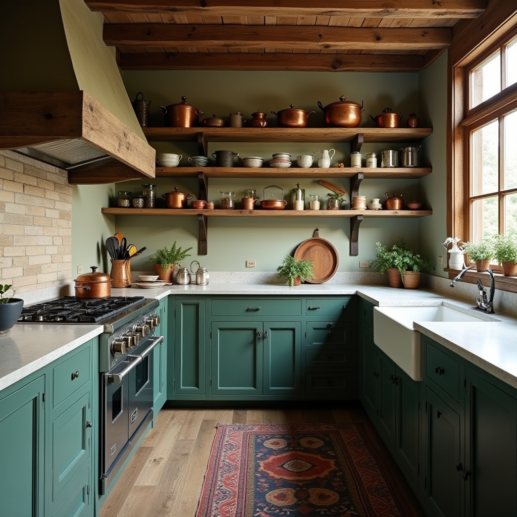 green kitchen cabinets 9