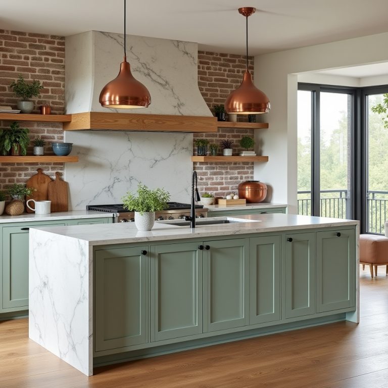 green kitchen island 1
