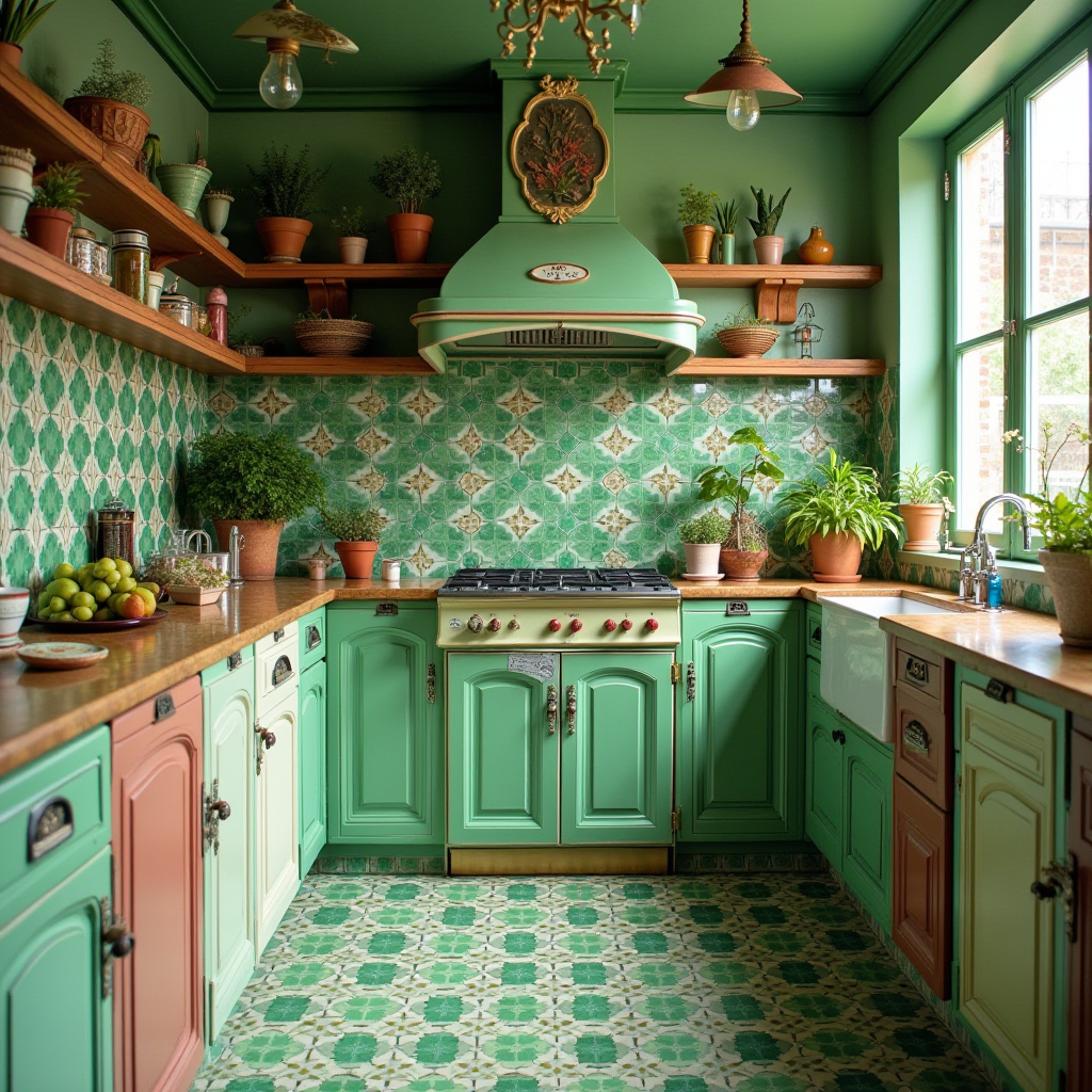green tile kitchen 10