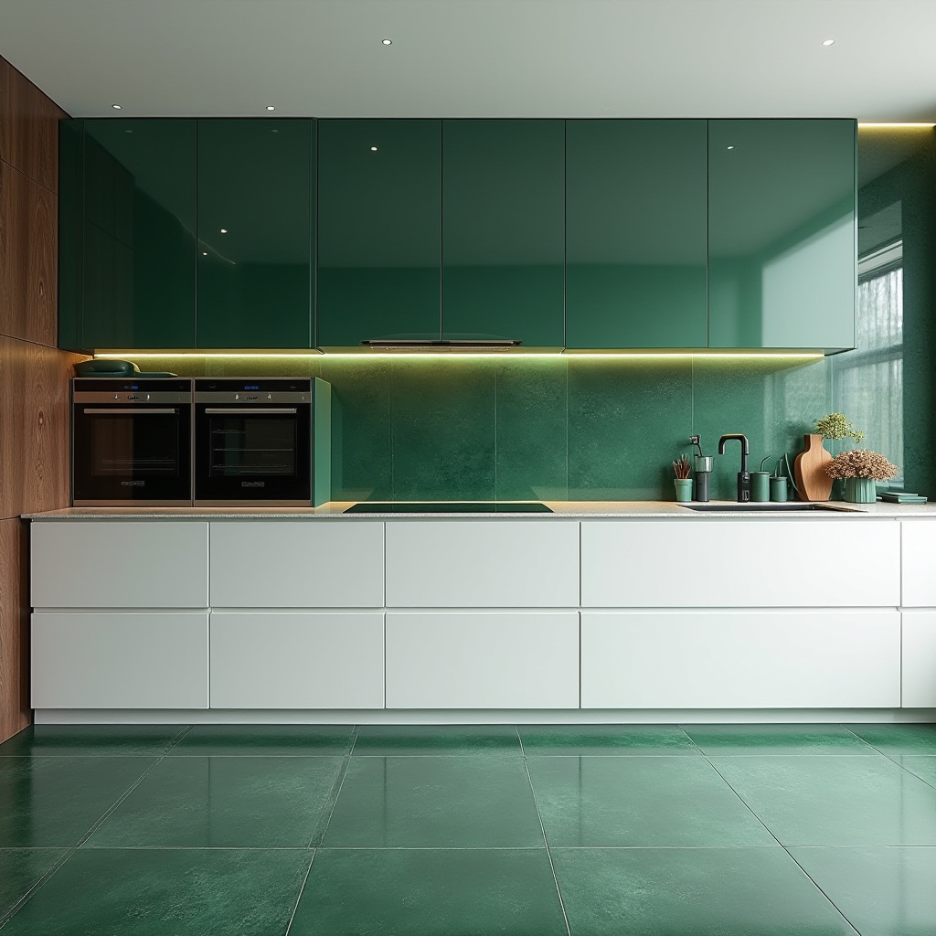green tile kitchen 11