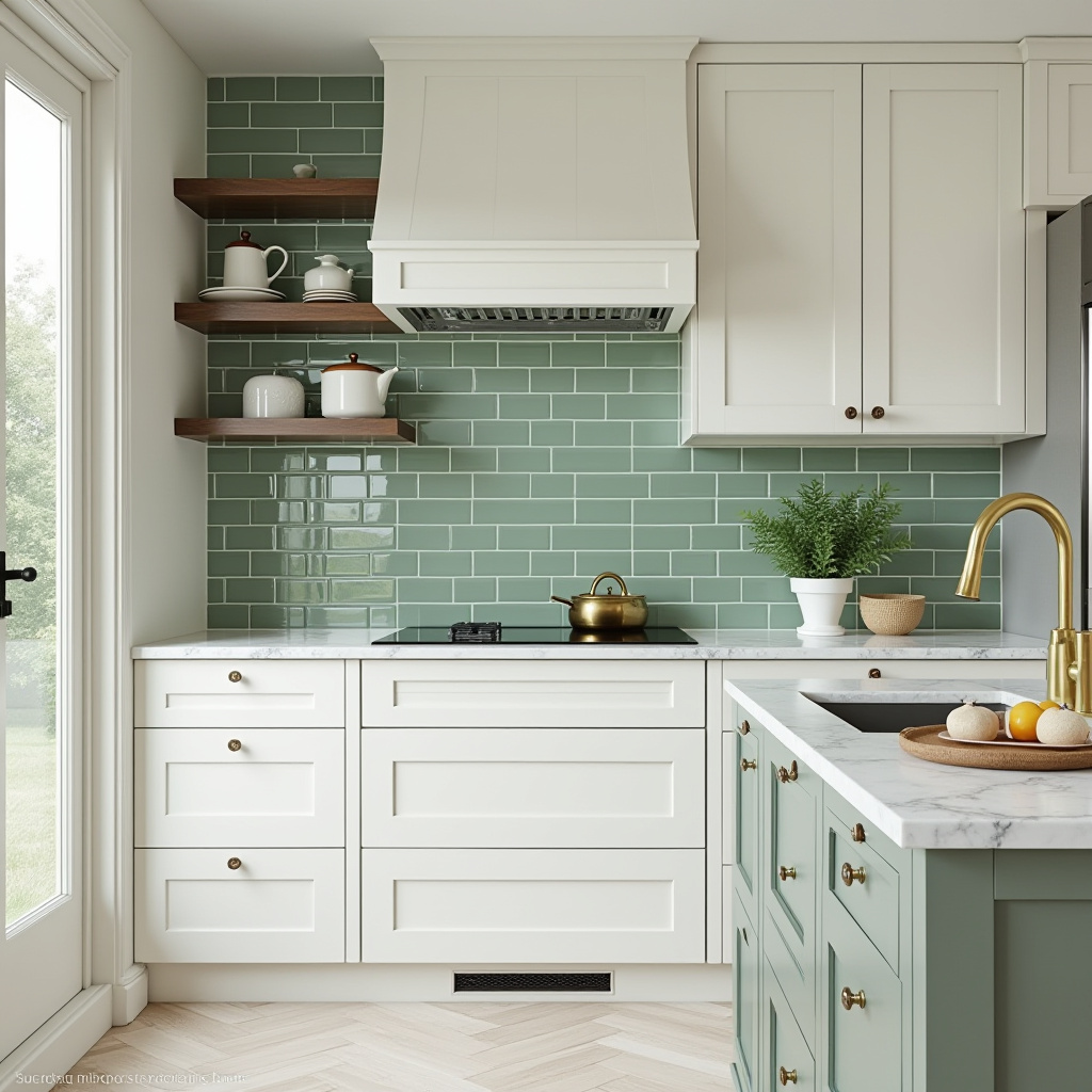 green tile kitchen 12