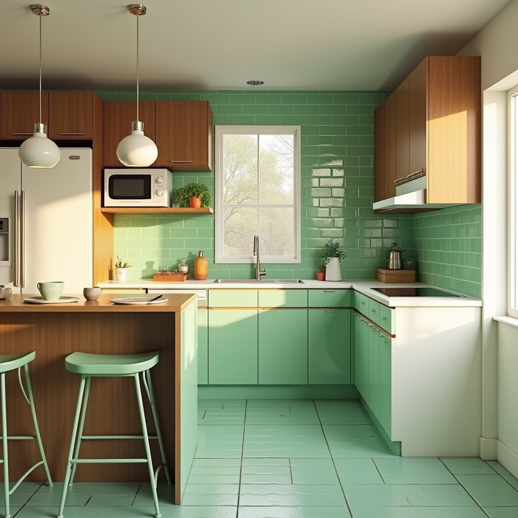green tile kitchen 13