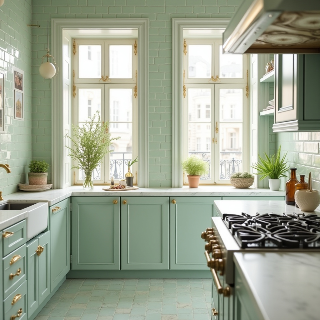 green tile kitchen 15