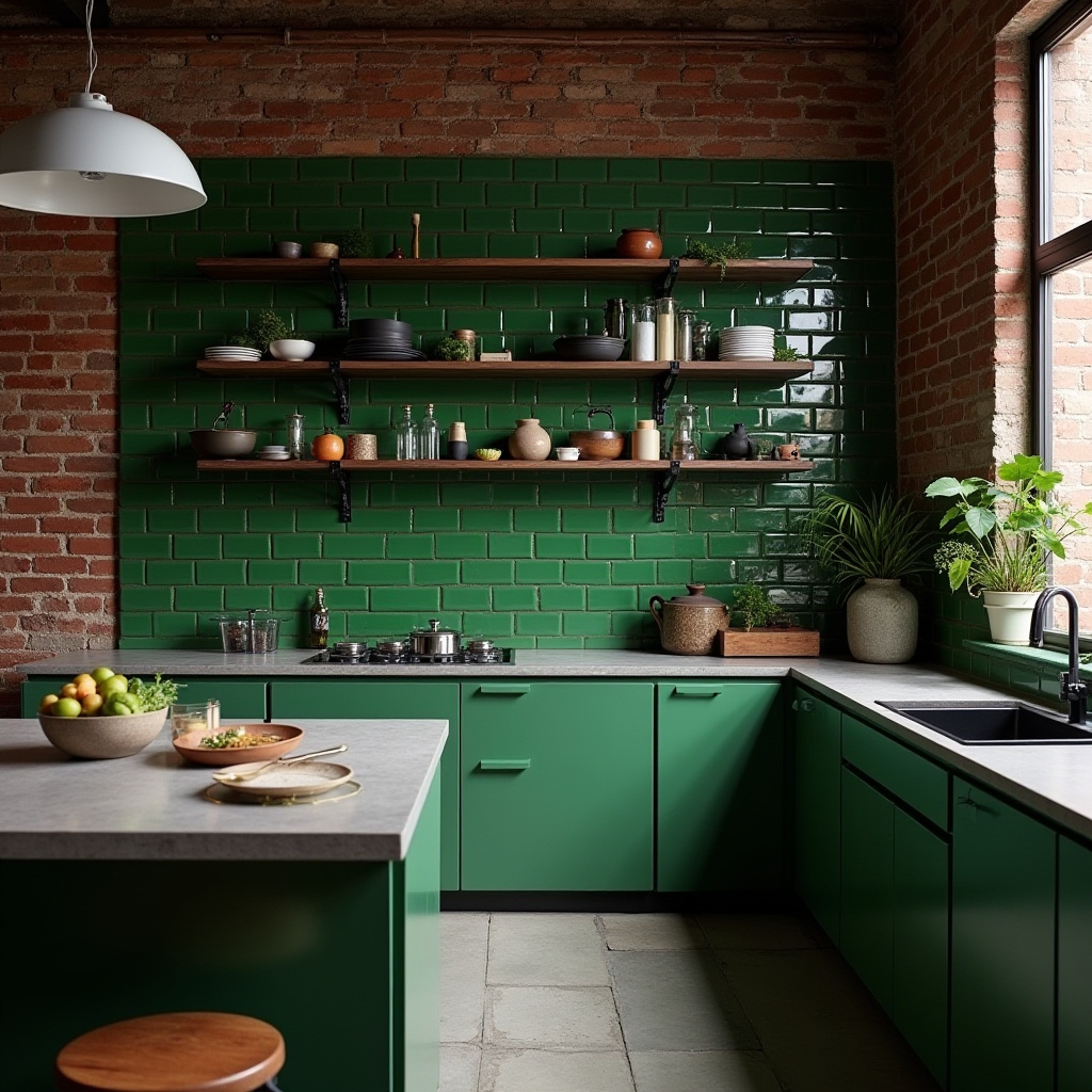 green tile kitchen 4