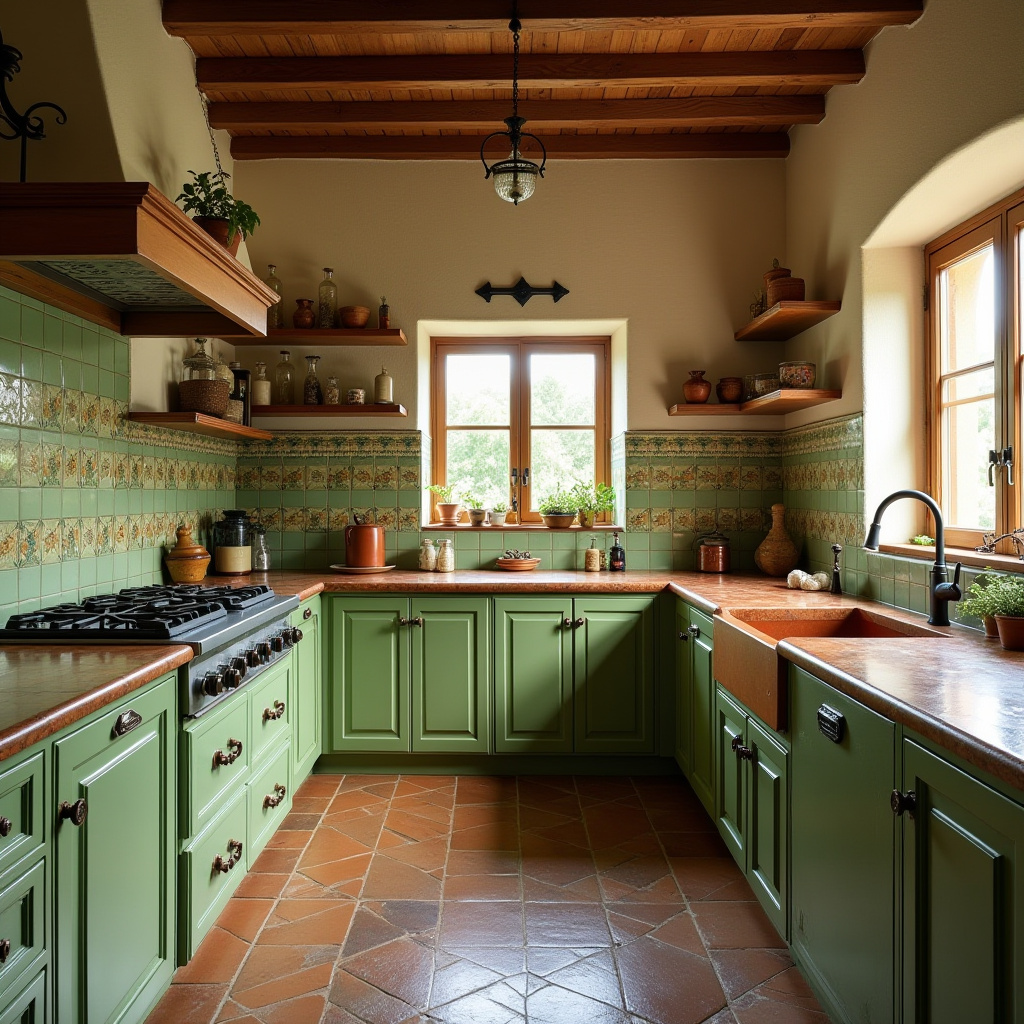 green tile kitchen 5
