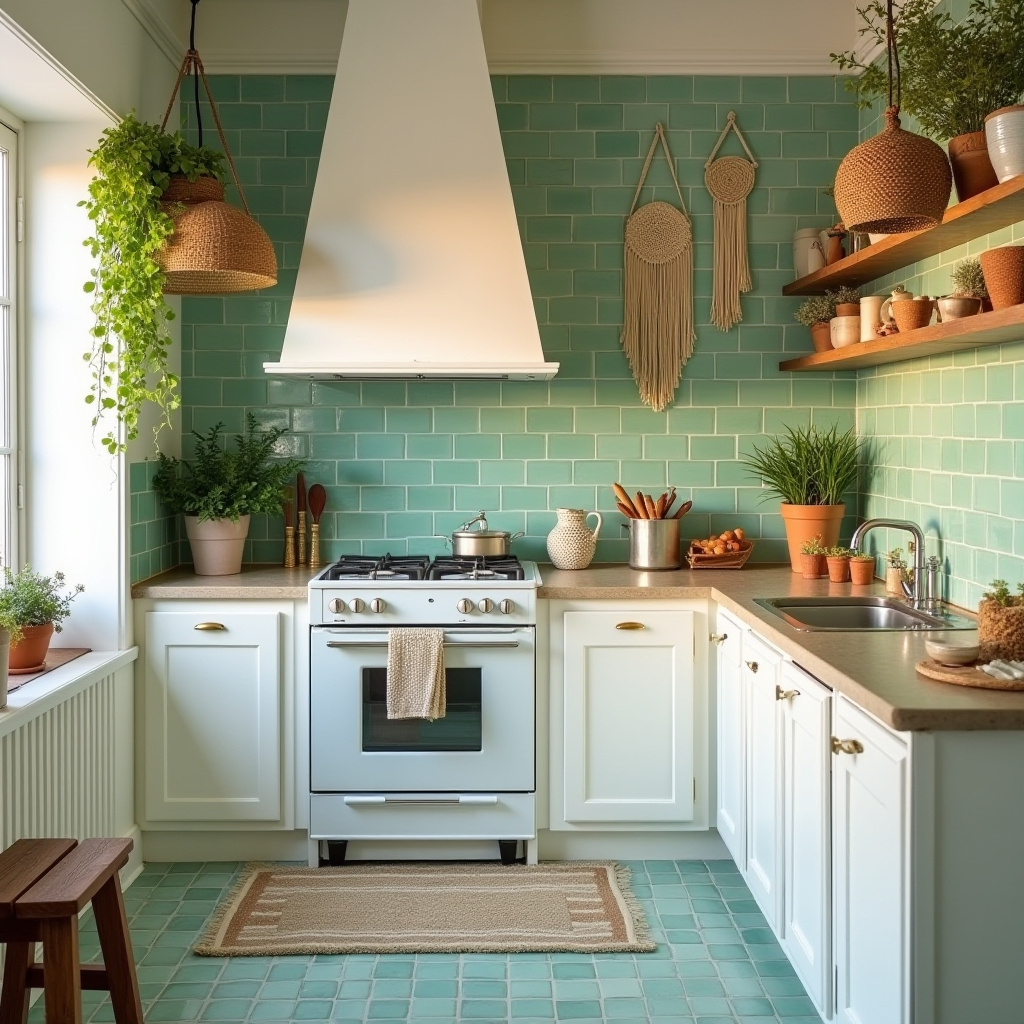 green tile kitchen 6