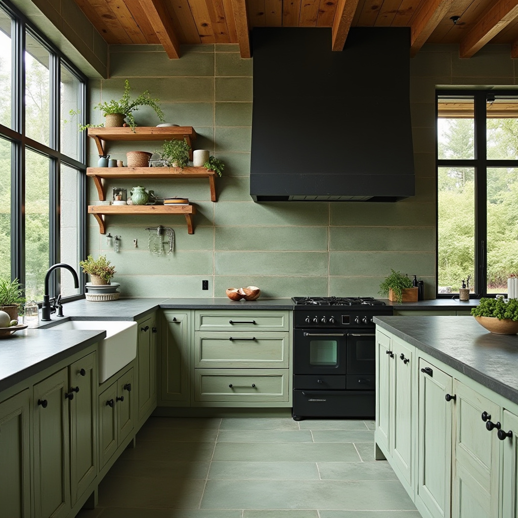 green tile kitchen 8