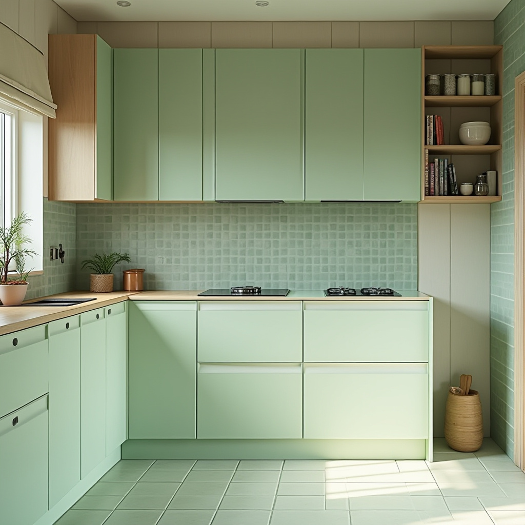 green tile kitchen 9