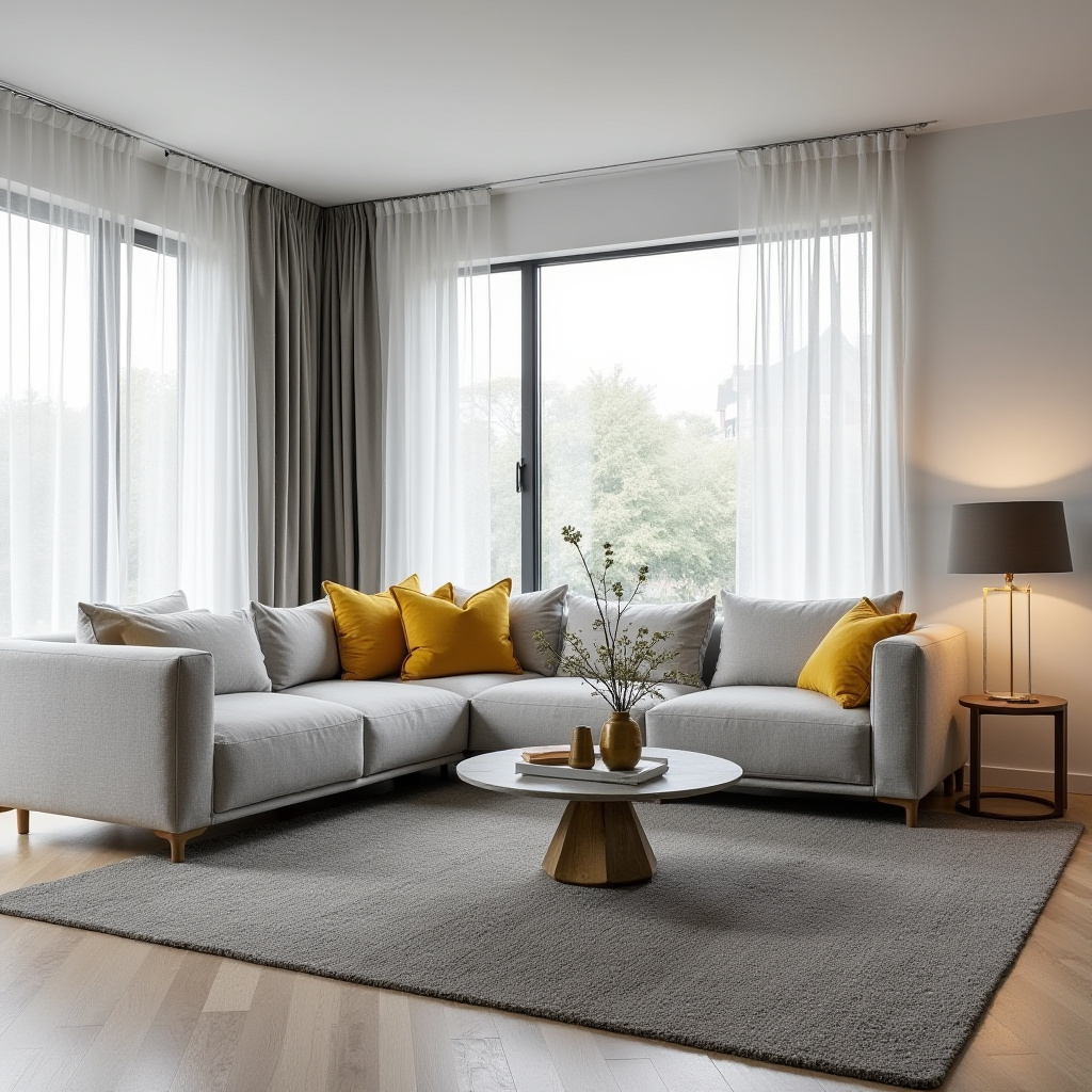 grey and yellow living room 1