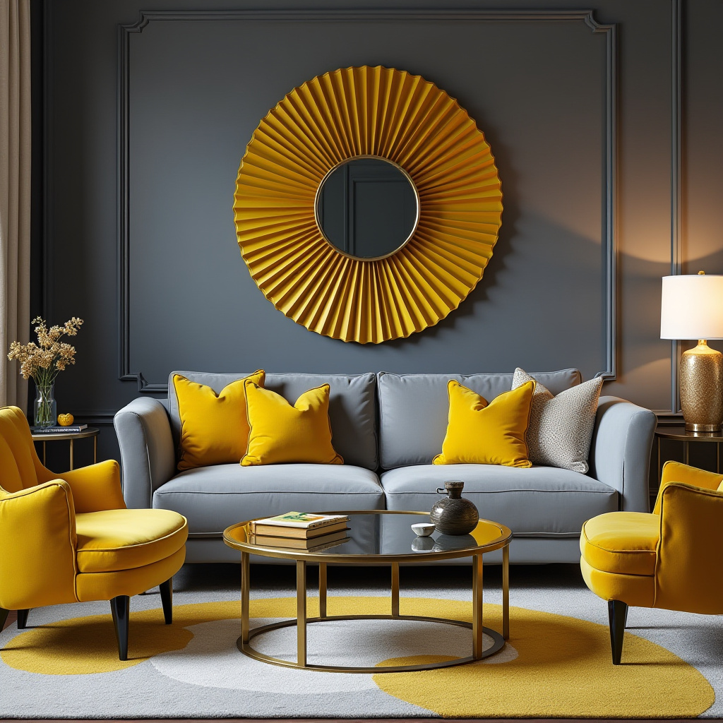 grey and yellow living room 14