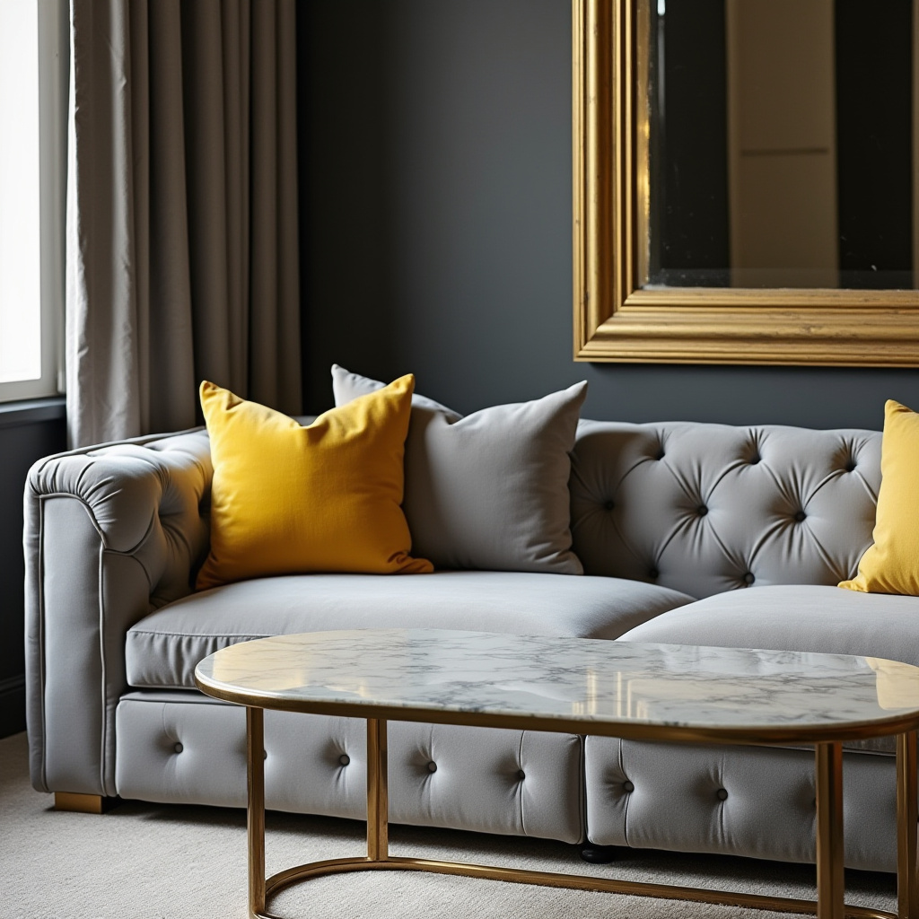 grey and yellow living room 20