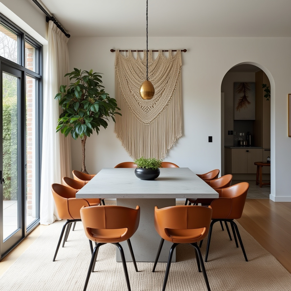 modern boho dining room 12