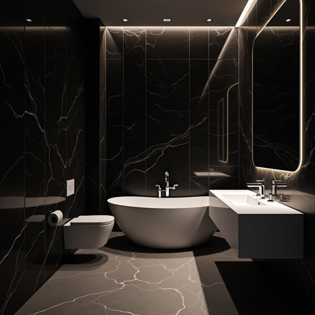 moody bathroom ideas 17