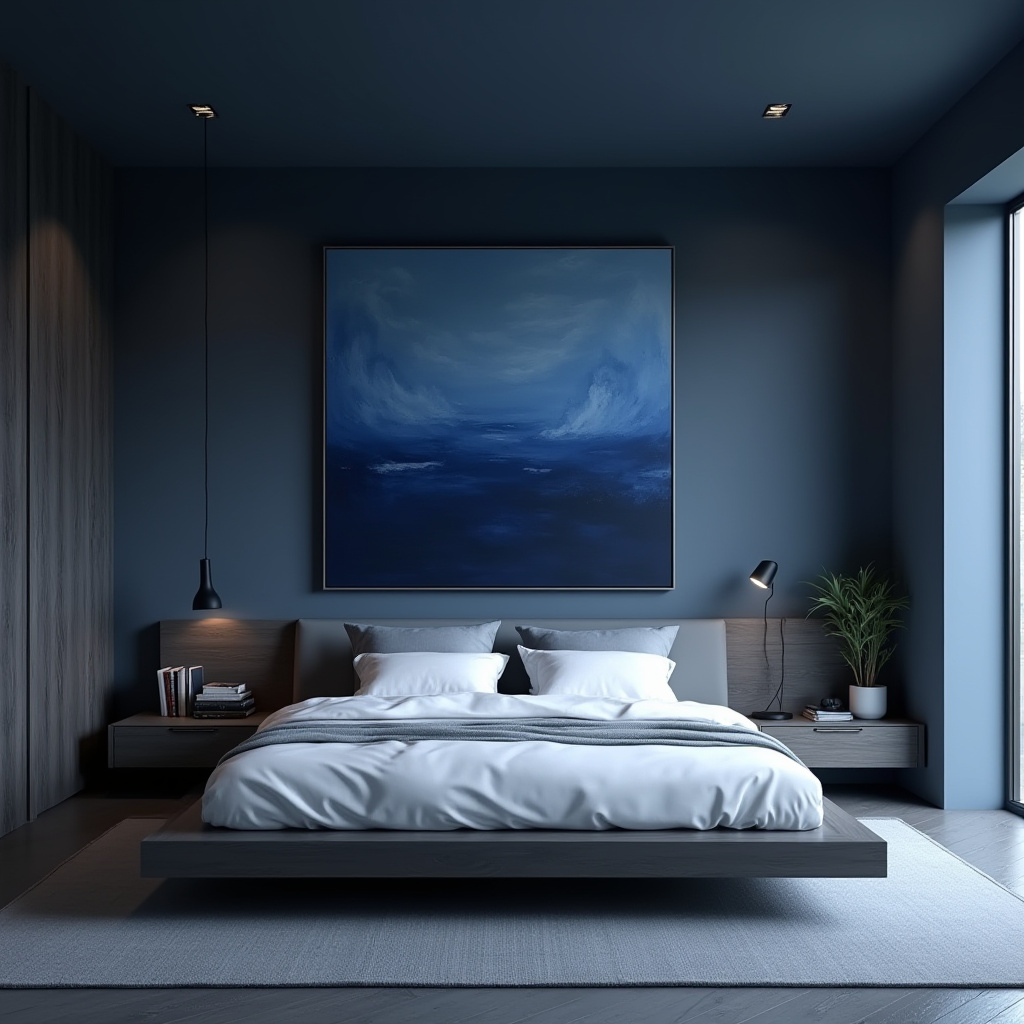 moody blue bedroom 10