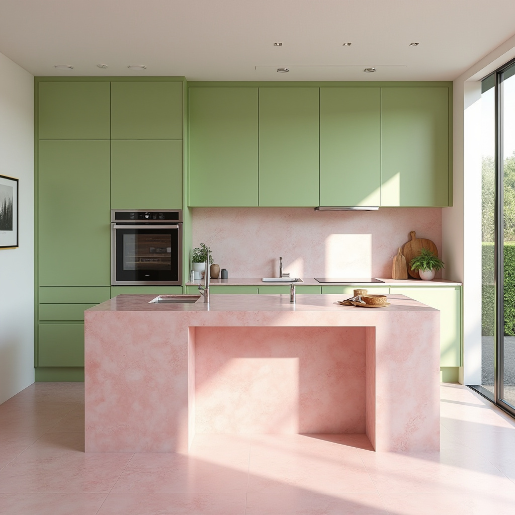 pink and green kitchen 13