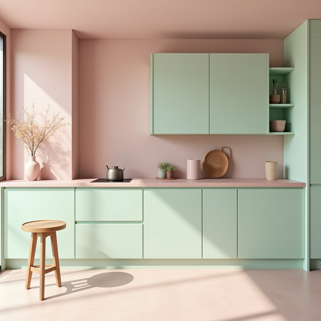 pink and green kitchen 18