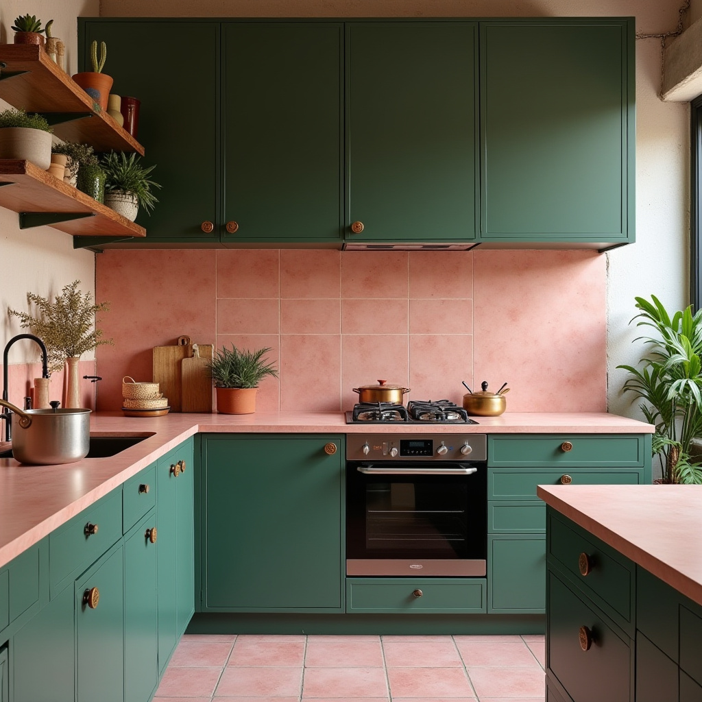 pink and green kitchen 20