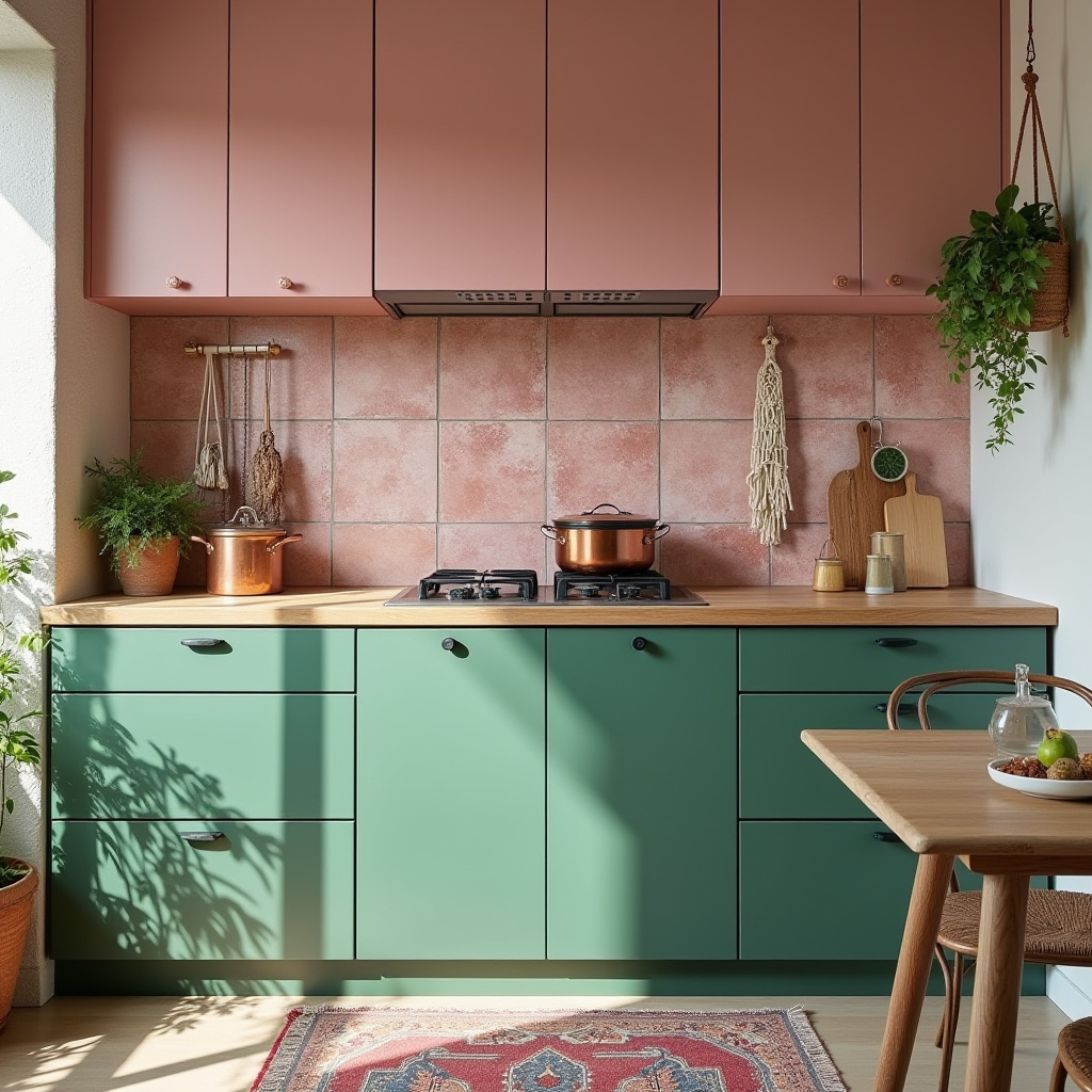 pink and green kitchen 6