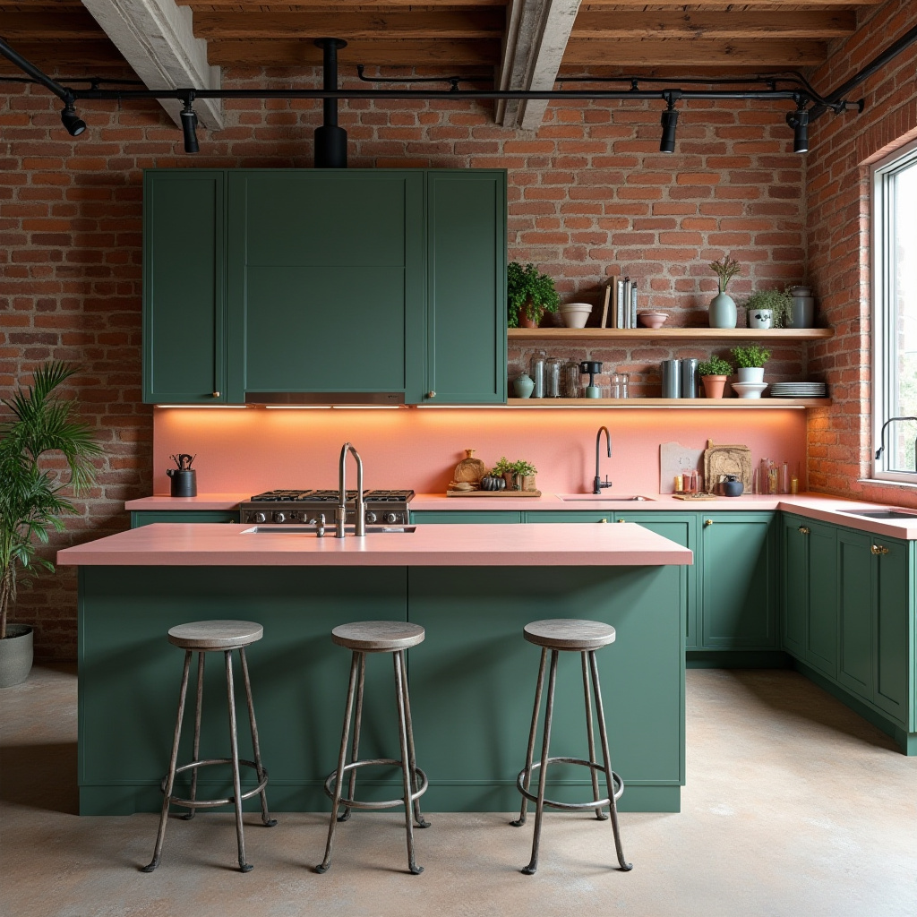 pink and green kitchen 7