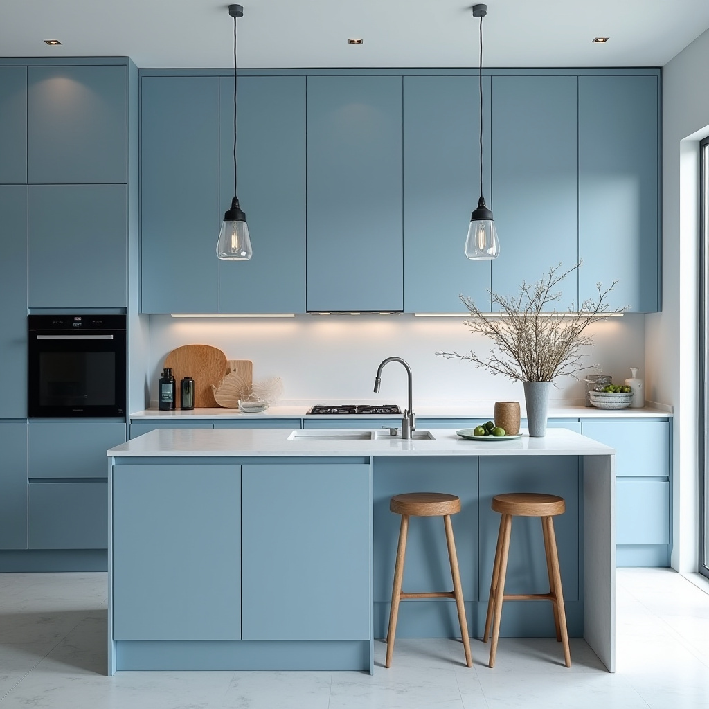 powder blue kitchen 9