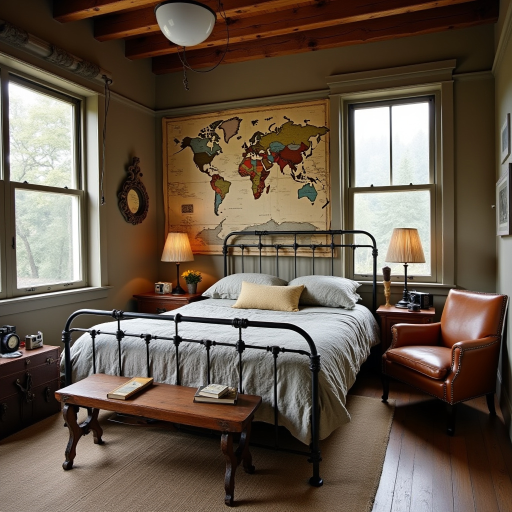 vintage eclectic bedroom 11