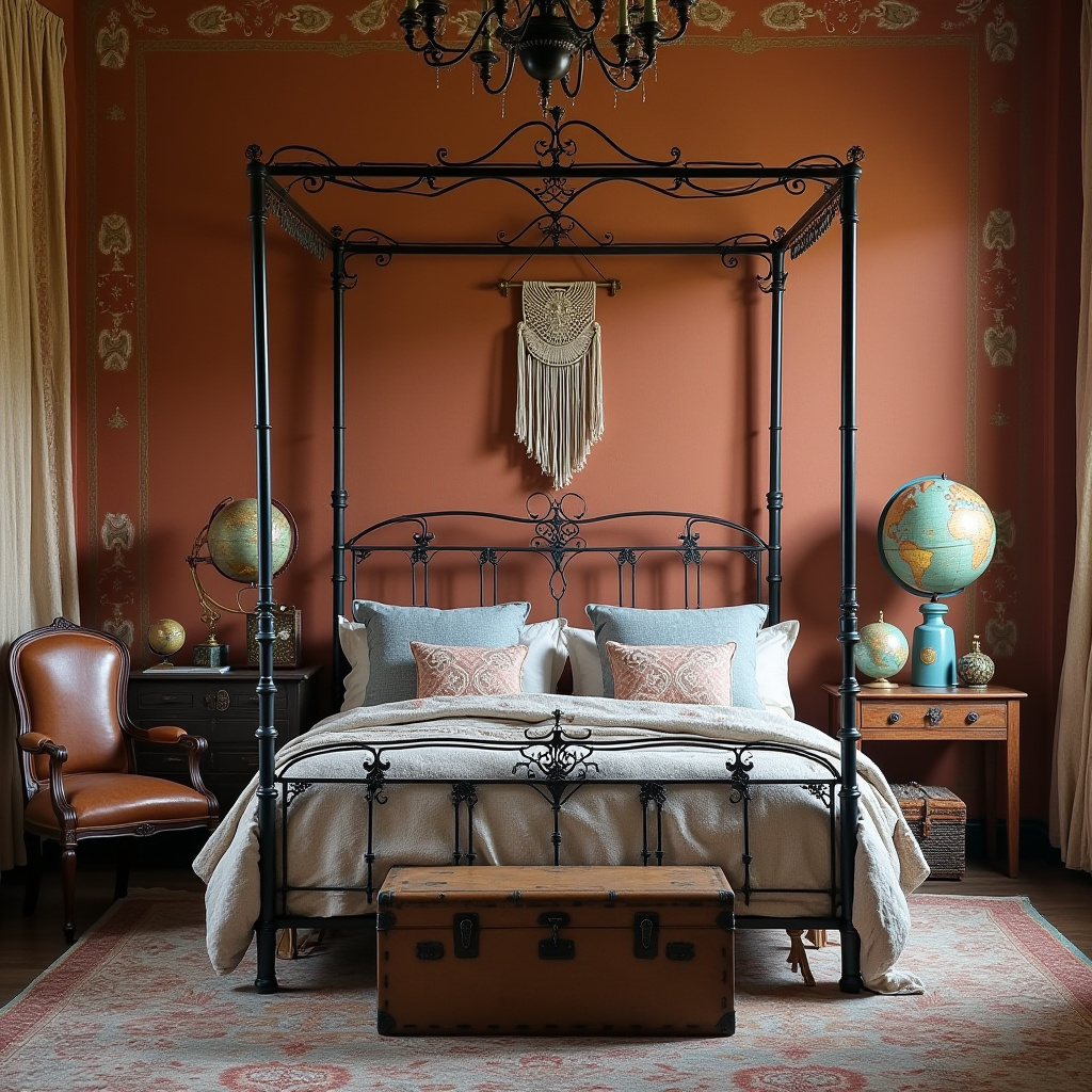 vintage eclectic bedroom 15