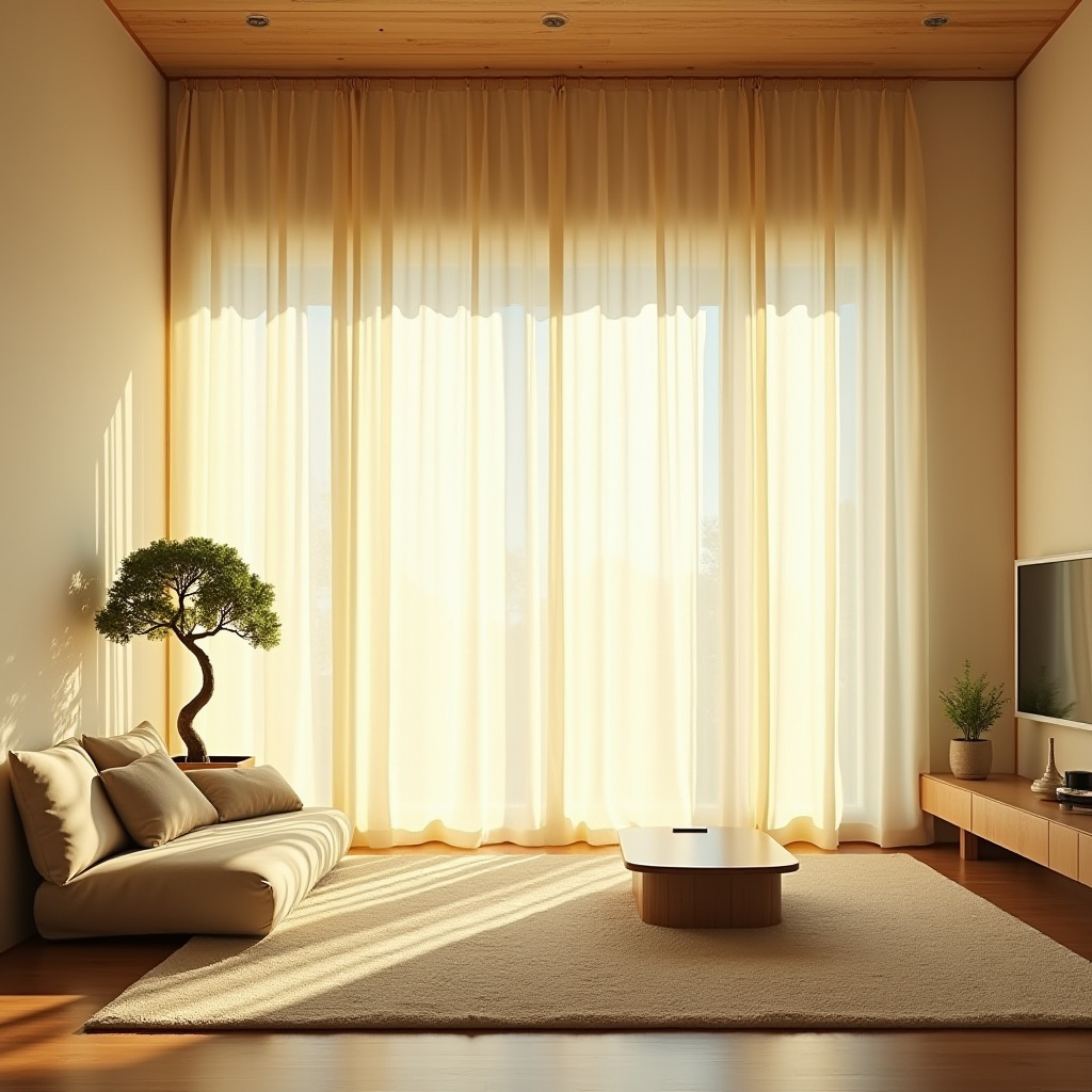 yellow curtains living room 14