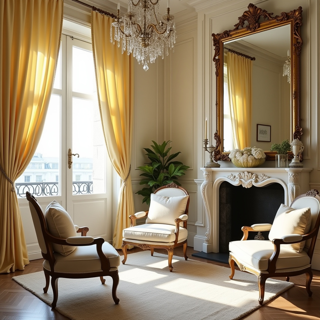 yellow curtains living room 17