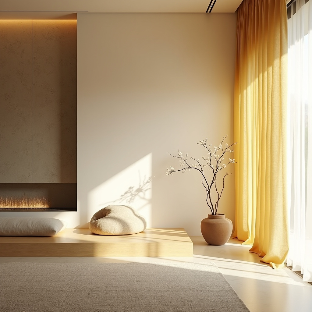 yellow curtains living room 20