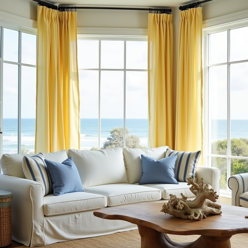 yellow curtains living room 4