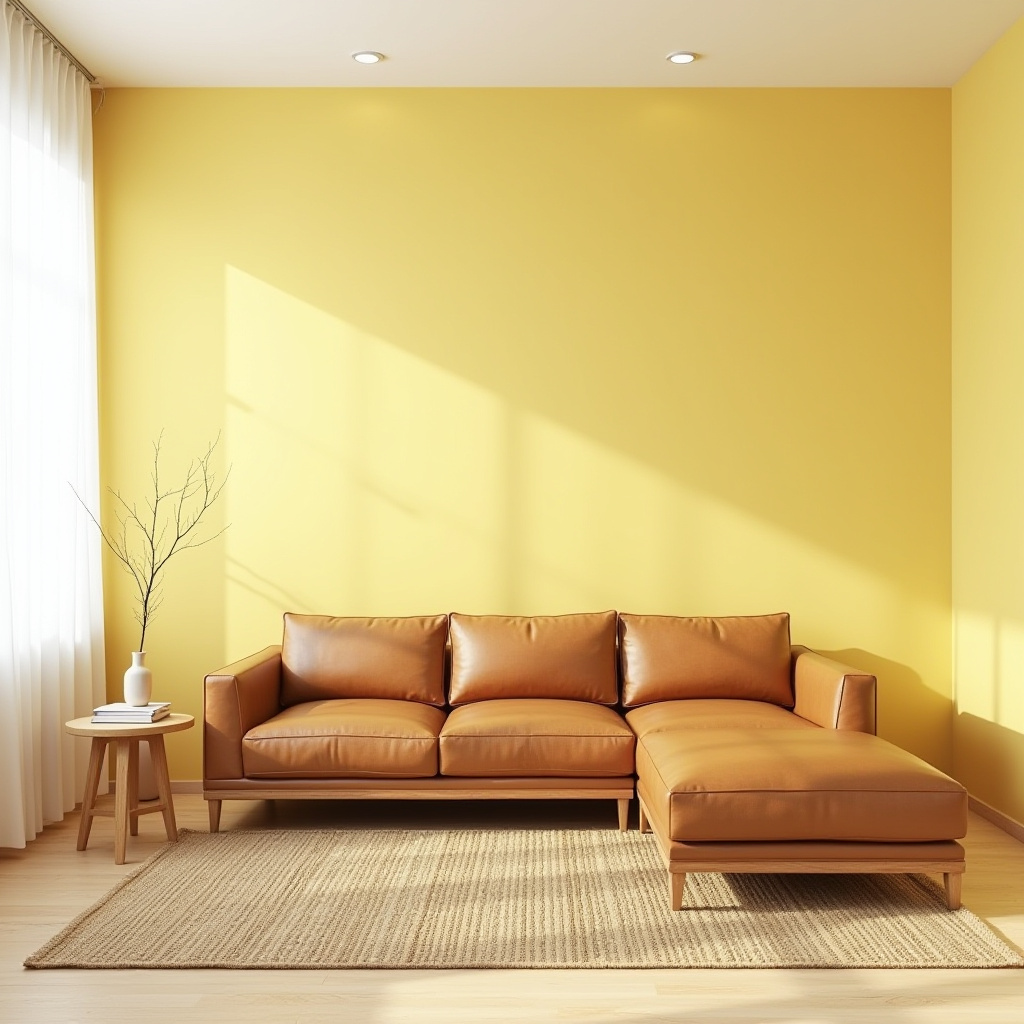 yellow walls living room 1