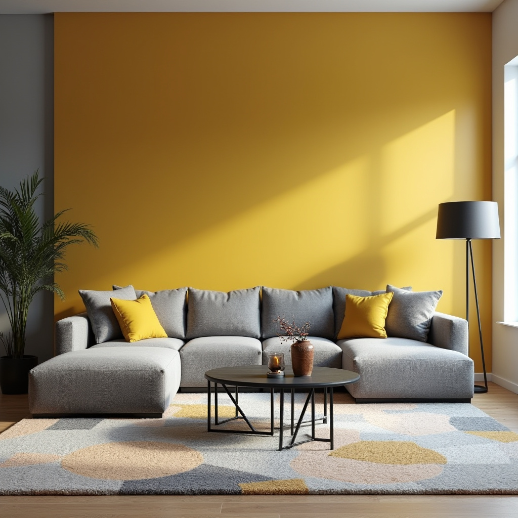 yellow walls living room 11
