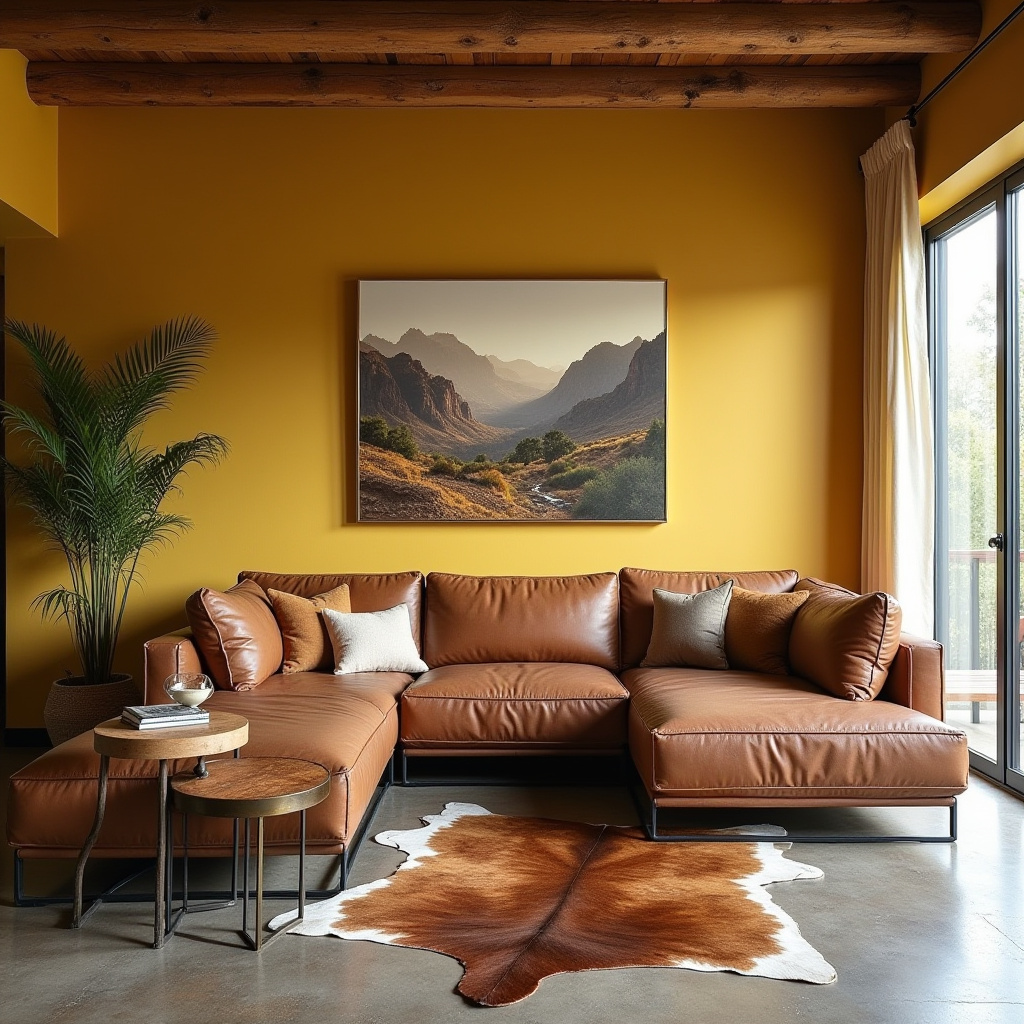 yellow walls living room 12