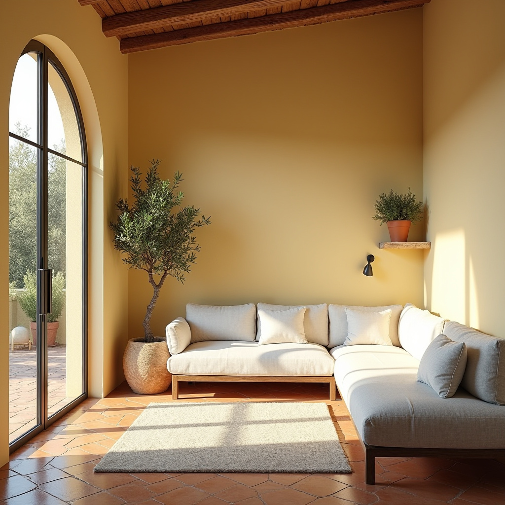 yellow walls living room 14