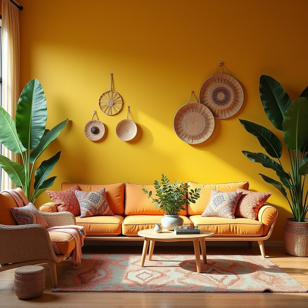 yellow walls living room 15
