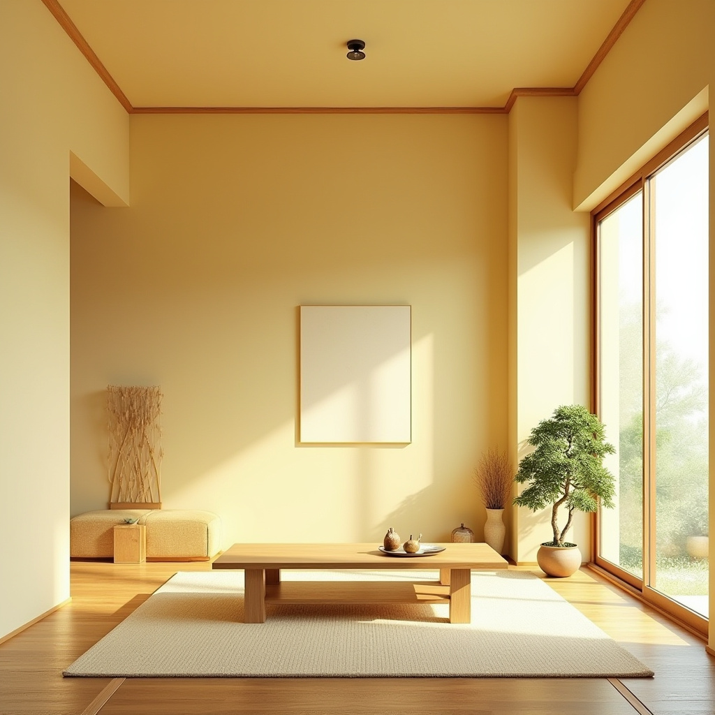 yellow walls living room 16