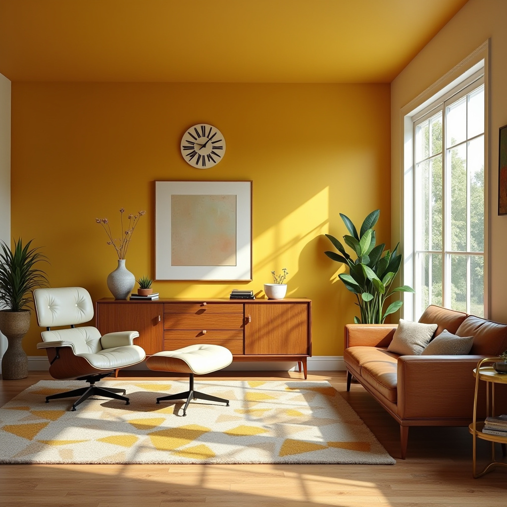 yellow walls living room 17
