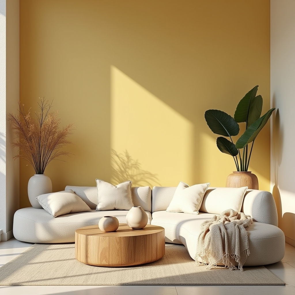 yellow walls living room 18