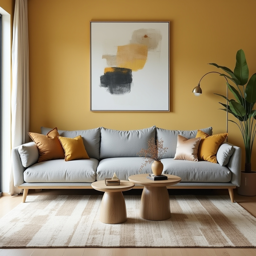 yellow walls living room 6