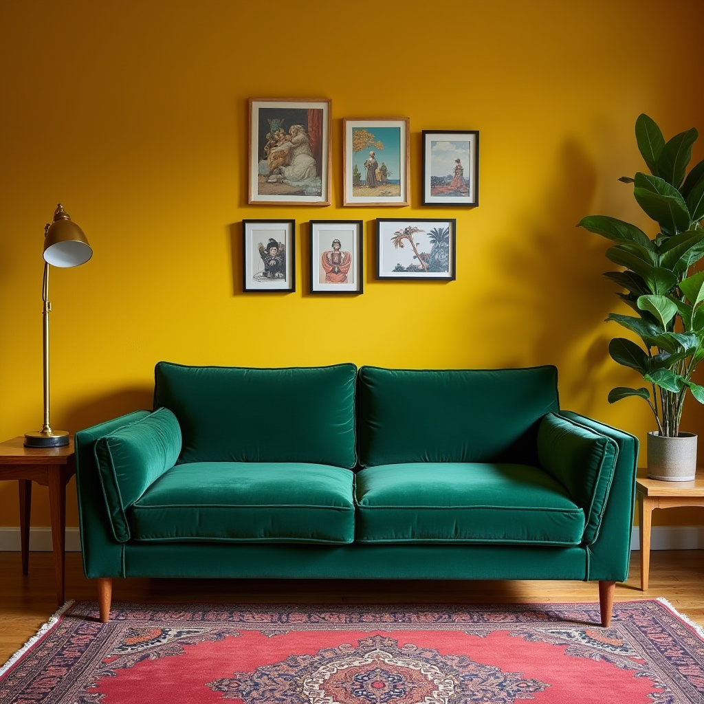 yellow walls living room 8